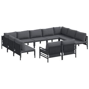 vidaXL Ensemble de canapé de jardin Anthracite Acier