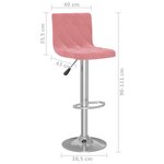 vidaXL Tabourets de bar lot de 2 rose velours