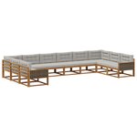 vidaXL Ensemble de canapés d'extérieur 10 Pièces Naturel et gris clair