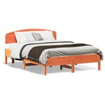 vidaXL Cadre de lit sans matelas cire marron 135x190cm bois pin massif
