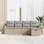 vidaXL Ensemble de canapé de jardin 5 Pièces beige et gris clair