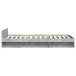 vidaXL Cadre de lit avec tiroir sans matelas gris béton 100x200 cm