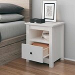 vidaXL Table de chevet Blanc 40x35x49 cm Bois de pin massif