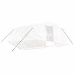 vidaXL Serre avec cadre en acier blanc 30 m² 6x5x2 3 m
