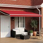 vidaXL Store rétractable manuel avec LEDs Rouge et Blanc 4 × 3 m