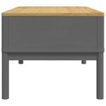 vidaXL Table basse FLORO gris 99x55 5x45 cm bois massif de pin