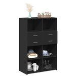 vidaXL Buffet haut noir 80x42 5x124 cm bois d'ingénierie