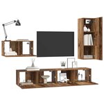 vidaXL Ensemble meuble TV 4 Pièces Bois Ancien Bois d'ingénierie