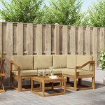 vidaXL Ensemble de canapés d'extérieur 5 pc Naturel et Beige
