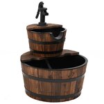 vidaXL Fontaine à eau avec pompe 44 5x44 5x58 cm Bois de sapin massif