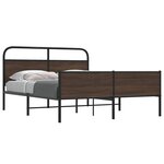 vidaXL Cadre de lit en métal sans matelas chêne marron 160x200 cm
