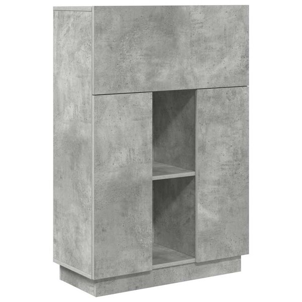 vidaXL Bureau Gris béton 71.5 x 31.5 x 106.5 cm Bois d'ingénierie