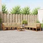 vidaXL Ensemble de canapés d'extérieur 9 Pièces Naturel et Beige