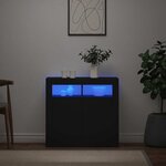vidaXL Buffet avec lumières LED noir 80x35x75 cm