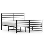 vidaXL Cadre de lit métal sans matelas avec pied de lit noir 120x190cm