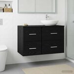 vidaXL Meuble de Salle de Bain In-between Chêne noir 30 x 41 x 50 cm