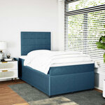 vidaXL Sommier à lattes de lit et matelas bleu 120x200 cm velours