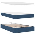 vidaXL Cadre de lit ottoman avec matelas bleu 120x190 cm tissu