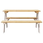 vidaXL Table et bancs pour enfants IRUN blanc 90x79 5x50cm bois massif