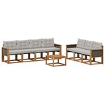 vidaXL Ensemble de canapés d'extérieur 8 pc Naturel et gris clair