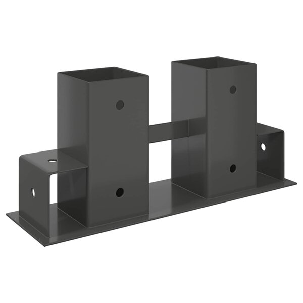 Aide à l'empilement de bois de chauffage 12 Pièces Anthracite Acier
