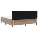 vidaXL Lit Box Spring avec matelas Cappuccino  Super King  en simili cuir