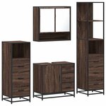 vidaXL Ensemble de meubles de salle de bain 4 Pièces chêne marron