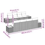 vidaXL Ensemble de canapé de jardin avec coussin 9 Pièces Noir Poly rotin