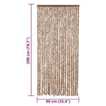 vidaXL Rideau anti-mouches beige et marron foncé 90x200 cm chenille