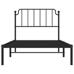vidaXL Cadre de lit métal sans matelas avec tête de lit noir 100x200cm