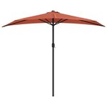 vidaXL Parasol de balcon et mât en aluminium Terre cuite 270x144x222cm