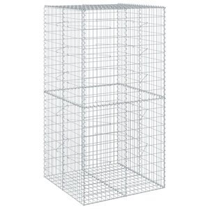 vidaXL Panier gabion avec couvercle 100x100x200 cm fer galvanisé