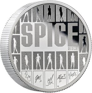 Pièce de monnaie en Argent 5 Pounds g 62.2 (2 oz) Millésime 2026 Legends of Music SPICE GIRLS