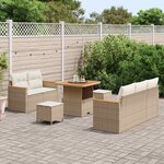 vidaXL Ensemble de canapé de jardin 8 Pièces Beige polyrotin