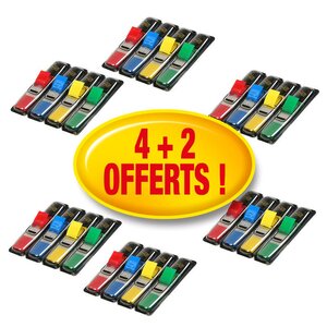 Marque-pages petit format 11,9 x 43,1 m couleurs assorties 4 lots de 4 distributeurs de 35 marque pages et 2 lots gratuits  (paquet 6 unités)