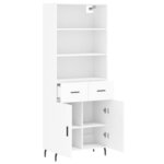 vidaXL Buffet haut Blanc 69 5x34x180 cm Bois d'ingénierie