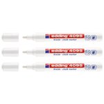 Marqueur Craie Liquide 4095 Ardoises et Fenêtres Blanc Pointe Ronde 2-3 mm x 3 EDDING