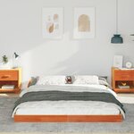 vidaXL Cadre de lit Marron cire 140 x 220 cm Bois massif en pin