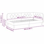 vidaXL Cadre de lit d'angle avec tête de lit Crème 100 x 200 cm tissu