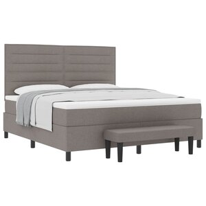 vidaXL Lit à ressorts avec tête de lit Taupe 180 x 200 cm tissu