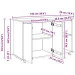 vidaXL Cabinet roulant Gris 100 x 39 x 65 5 cm Bois de Pin Massif