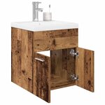 vidaXL Meuble lavabo avec bassin et robinet intégrés vieux bois