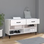 vidaXL Armoire à chaussures Blanc 102x35x55 cm Bois d'ingénierie