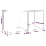 vidaXL Boîte de rangement de vinyles Gris béton 71x34x36 cm