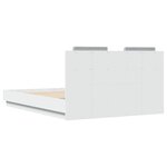 vidaXL Cadre de lit avec tête de lit blanc 140x190cm bois d'ingénierie