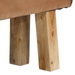 vidaXL Banc saut de cheval 160 cm Marron Cuir véritable et bois acacia