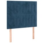 vidaXL Sommier à lattes de lit matelas LED Bleu foncé 90x190cm Velours