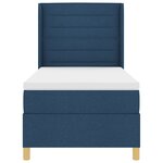VidaXL Lit Box Spring avec Matelas Bleu 100x200 cm Tissu