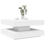 vidaXL Table basse rotative à 360 degrés blanc 70x70x34 5 cm