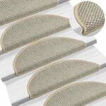 vidaXL Tapis d'escalier autocollants aspect sisal 15 Pièces 56x17x3 cm